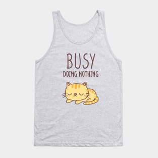 Cute Orange Tabby Cat Busy Doing Nothing Tank Top